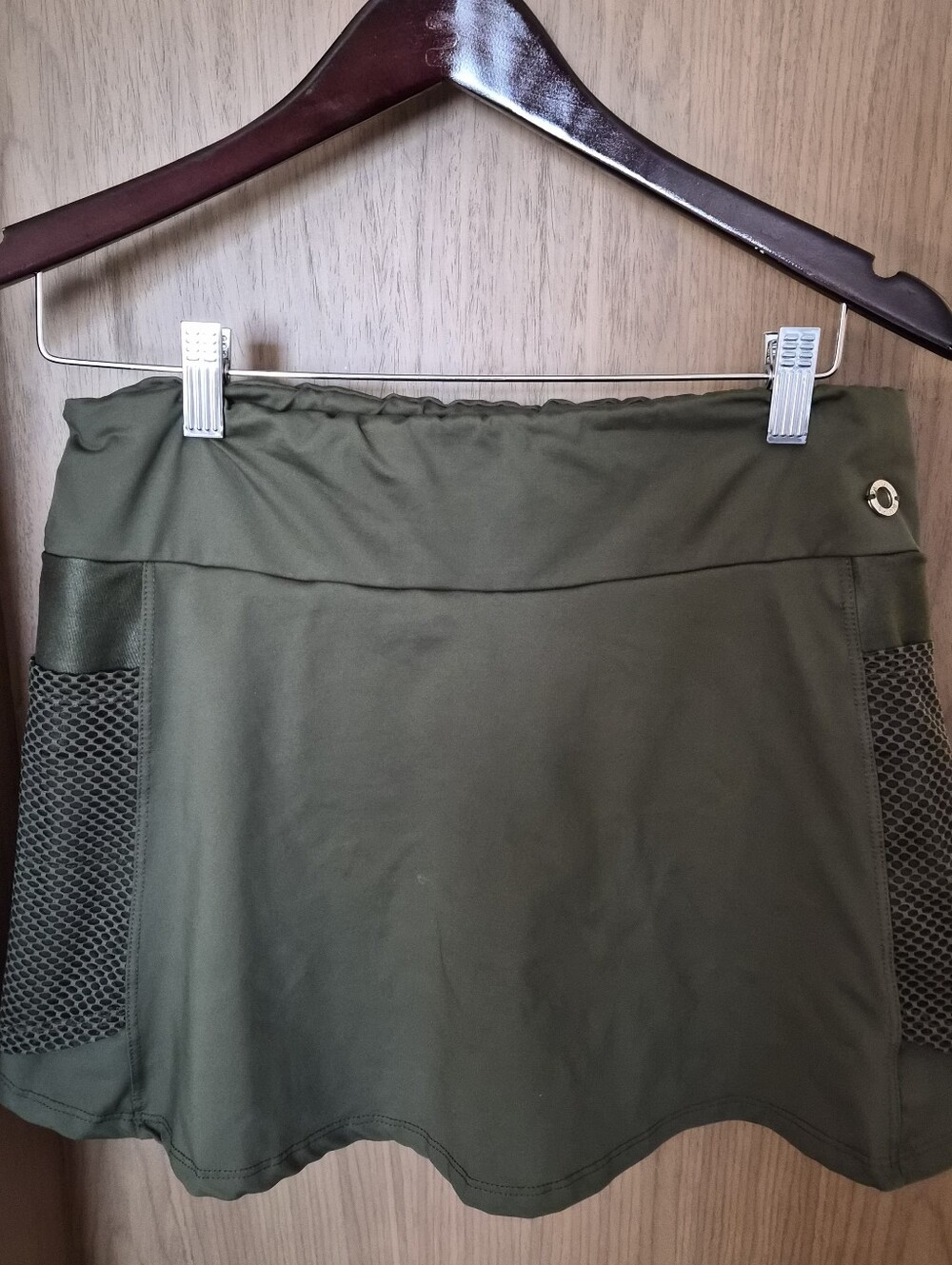 2 Piece BlueFish Olive Green Fearless Tennis Skirt-L w/ Net Pullover Shirt -M - Picture 8 of 11